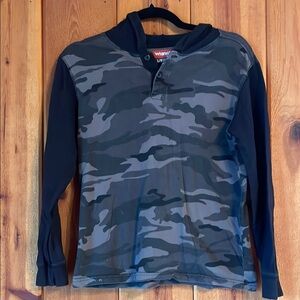 Wrangler Boys' Black Camo Long Sleeve Shirt